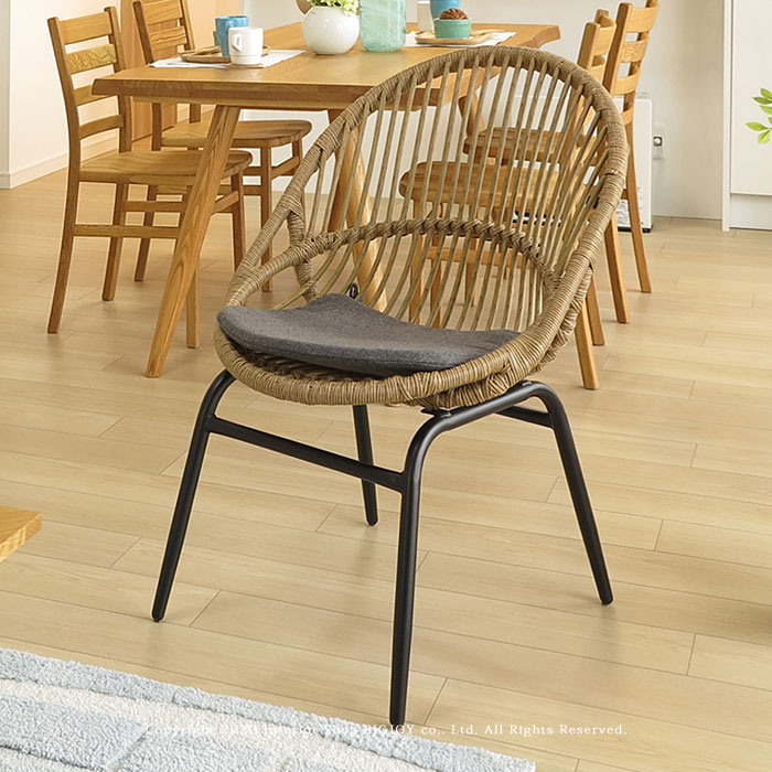 Gardenシリーズ ラタン風ガーデンアームチェア 4脚セット ベランダ