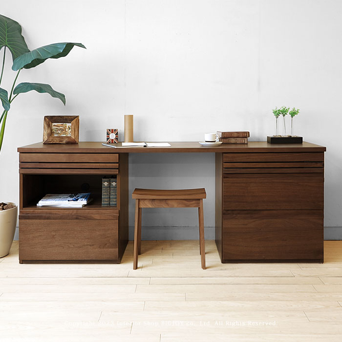 Joystyle Interior Rakuten Global Market Width 180 Cm Walnut Wood Width 180 Cm Walnut Wood Computer Desk Study Modern Design With Sleeves Handy Dk180aw Chairs Not Included