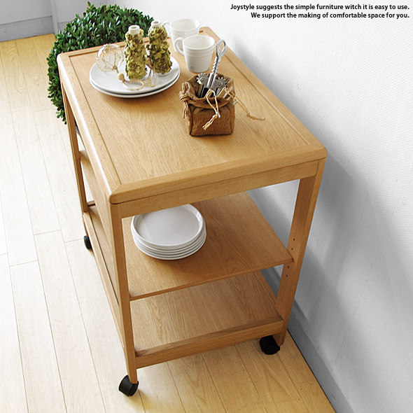 楽天市場】キッチンワゴン オーク材 木製ワゴン ナチュラル