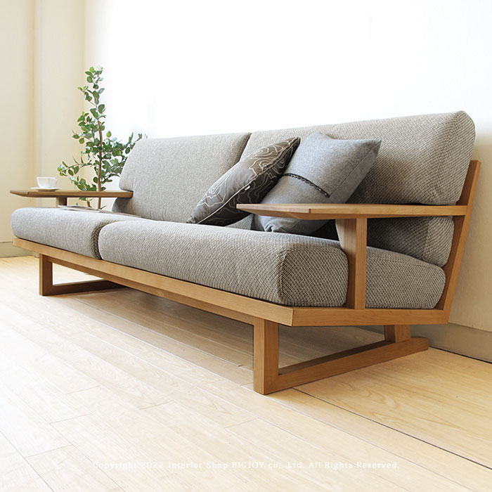 3人掛けソファ 3Pソファ 2.5Pソファ 幅163cm 幅196cm オーク材 木製ソファ&minus; 受注生産商品 オーク無垢材 国産 カバーリングクッション｜JOYSTYLE interior