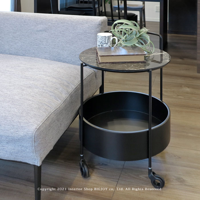 楽天市場】サイドテーブル ワゴンテーブル ナイトテーブル スチール
