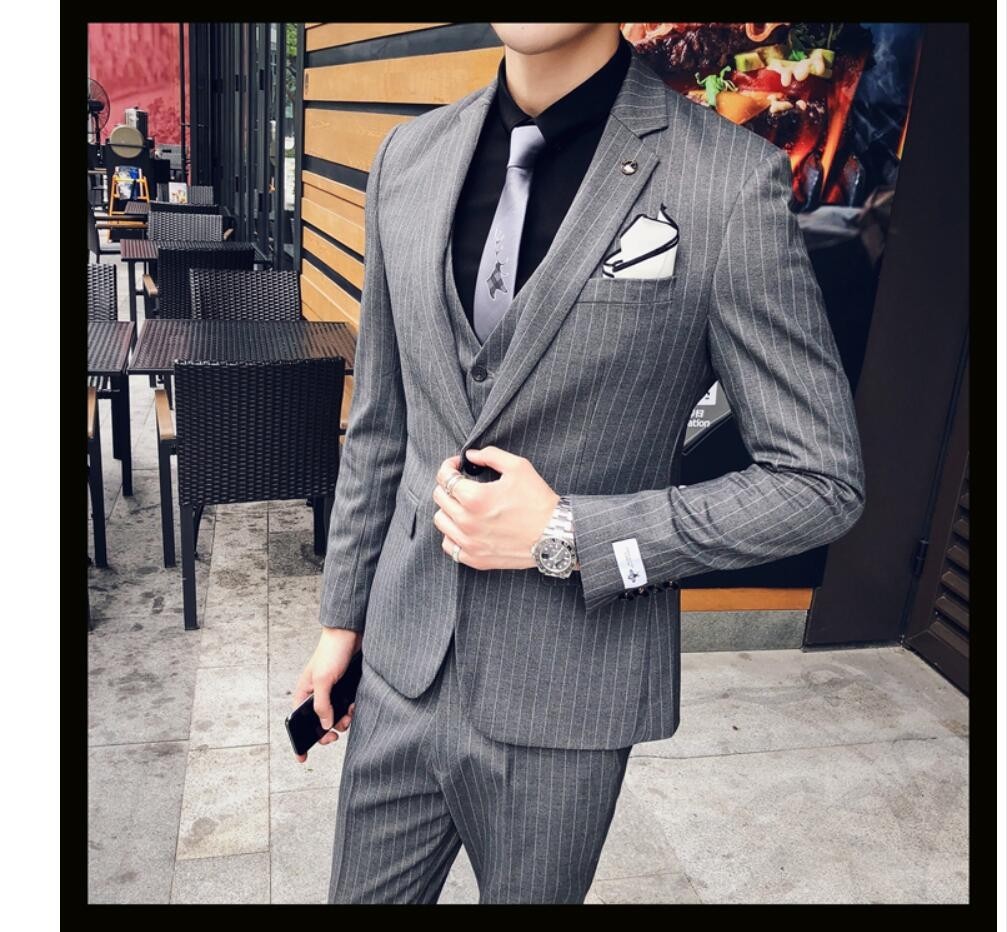 即納送料無料 ビジネススーツ ストライプ フォーマルスーツ タキシードスーツ 3点セットスーツ メンズスーツ 1つボタンスーツ 結婚式 二次会 成人式 卒業式 就職活 春秋冬 大きいサイズ 発表会 紳士服 Www Dexion Com Au