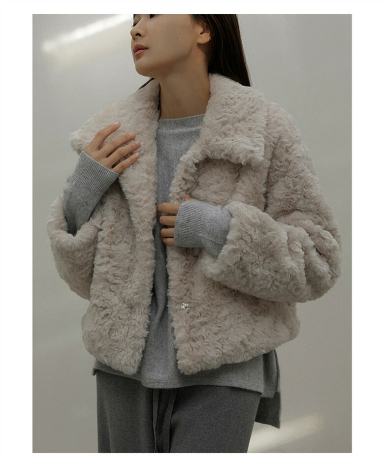 楽天市場】毛皮コート レディース ベージュ フェイクファー コート