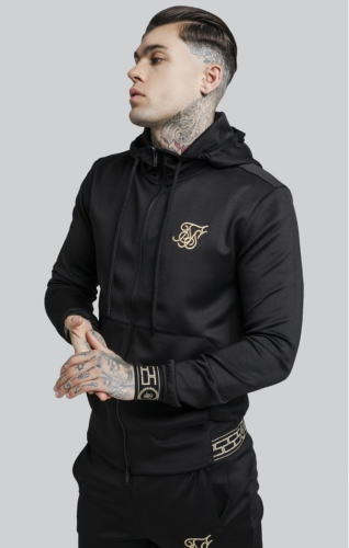 ★Siksilk★ パーカーフルジップ スウェットシャツ 送料関税込 スウェット パーカー フルジップ ZIPパーカー 無地 リラックス