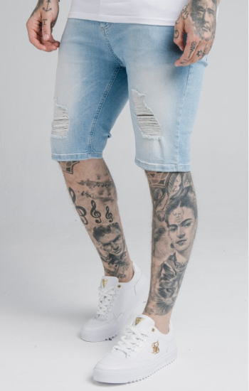 即納特典付き Siksilk シックシルク デニム メンズ ハーフパンツハーフデニム 短パン ブルー ショートパンツショート丈 ストレッチデニム Gパン ジーパンボトムス おしゃれ デニムパンツ ジーンズ ダメージ加工ディストレス デニムショーツ 配送員設置送料無料 Ctcvnhcmc Vn