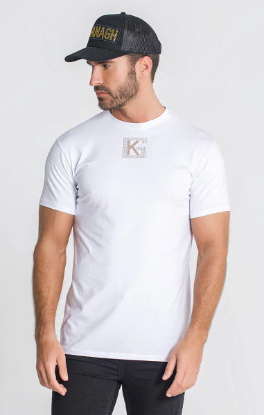 Gianni Kavanagh ジャンニカヴァナ Tシャツ メンズ トップス 白 しろ ホワイト 半袖Tシャツ 無地 ロゴ ジムTシャツ ジムウエア スポーツウエア トレーニングウエア カジュアル かっこいい おしゃれ 筋トレ メンズファッションカラットクリスタルTシャツ ホワイト｜ＪＰＬＡＭＰ