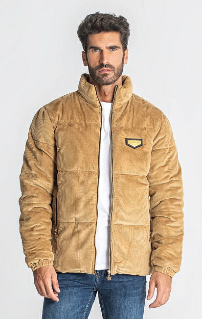 Gianni Kavanagh ジャンニカヴァナ ダウンジャケット ベージュ アウター メンズ ダウン コーデュロイ メンズコート ハイネック ダウンコート ショート丈 冬コート 無地 ジャケットコート ロゴ ジャンパー 防寒コーデュロイジャケット｜ＪＰＬＡＭＰ