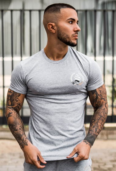 割引クーポンやタイムセール 楽天市場 Sinners Attire シナーズアタイア Tシャツ メンズ トップスグレー 半袖tシャツ 無地 ジムtシャツジムウエア 筋トレ スポーツウエア トレーニング カジュアルロゴtシャツ おしゃれ かっこいい メンズファッションクレストtシャツ