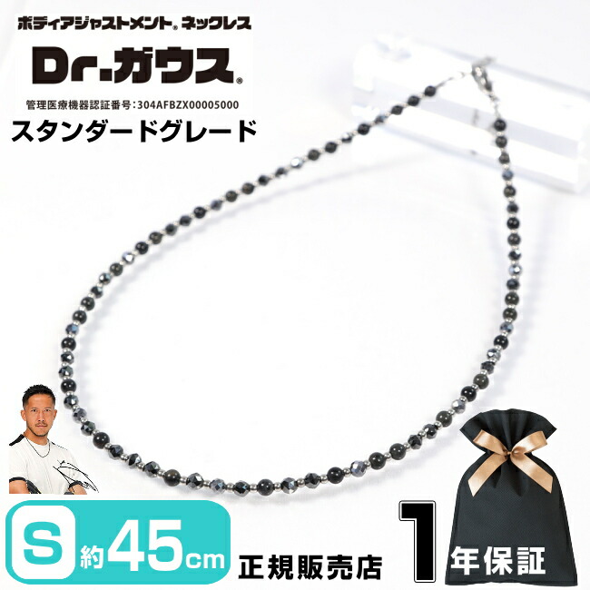 Dr.ガウス ドクターガウス スタンダードグレード 45cm Sサイズ 磁気ネックレス アクセサリー 健康 管理医療機器 磁気治療器 スポーツ アスリート 肩こり スポーツアクセサリー メンズ レディース プレゼント ギフト 父の日 ＜スタンダードグレード Sサイズ（45cm）＞
