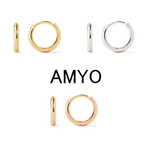 AMY O エイミーオー ピアス 海外ブランド ジュエリー アクセサリー ハギーピアス フープイヤリング ゴールドヴェルメイユ ローズ シルバー ピアス イヤリング ハギー フープイヤリング 揺れる リングピアス レディース ピアス イヤリング アクセサリー 送料無料