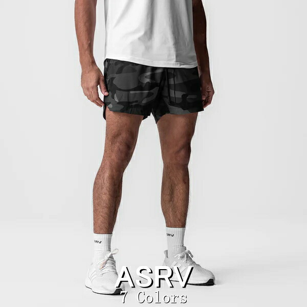 ASRV エステティックレボリューション ハーフパンツ 海外ブランド 大きいサイズ スポーツウェア ショートパンツ メンズ ジム 太もも ショート丈 バックジップポケット テトラライト 5インチ トレーニングショーツ フィジーク ショーツ ボディビル ウェア 【ボトムス単品】