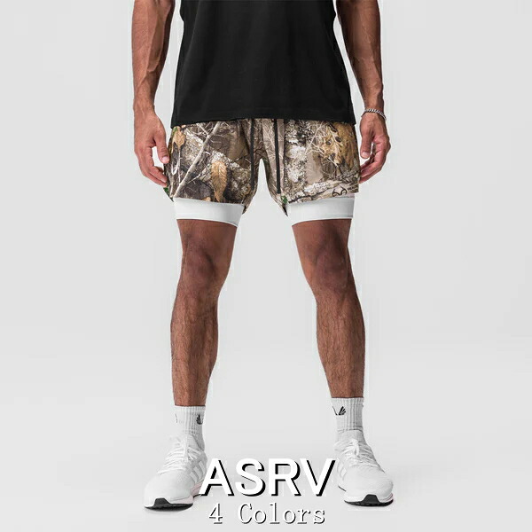 ASRV エステティックレボリューション ハーフパンツ 海外ブランド 大きいサイズ スポーツウェア ショートパンツ メンズ ジム バックポケット 筋トレ タイツ ショーツ 5インチ インナー付 テトラライト インナーショーツ フィジーク ショーツ ボディビル 【ボトムス単品】