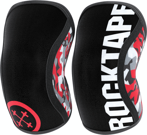RockTape 鍵を掛ける磁気テープ 形づくる引く手7粍 麻シン ニースリーブAssassins Knee Sleeves色つや：Red Camo 大きさ：Ｌ【貨物輸送無料】【12時までのご申しつけるで当日積みだし】