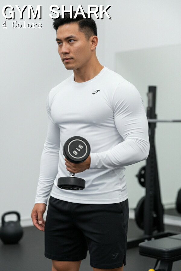 楽天市場】ジムシャーク Gymshark APOLLO LONG SLEEVE T-SHIRT BLACK