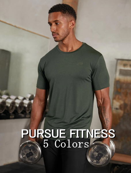 PURSUE FITNESS スポーツ Tシャツ メンズ 大きいサイズ スポーツウェア Tシャツ メンズ 半袖 ジム フィジーカー Tシャツ ストレッチ レギュラーフィット ハイブリッド エブリディ トレーニングTシャツ ボディビル Tシャツ フィジーク ウェア 【取寄】【トップス単品】