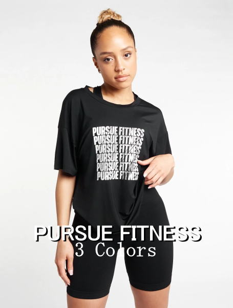 PURSUE FITNESS スポーツ Tシャツ レディース 大きいサイズ スポーツウェア Tシャツ レディース ジム 半袖 筋トレ トップス ヨガ ワークアウト Tシャツ リラックスフィット ボーイフレンドTシャツ ボディビル レディース フィジーク ウェア 【取寄】【トップス単品】｜ＪＰＬＡＭＰ 8,027円