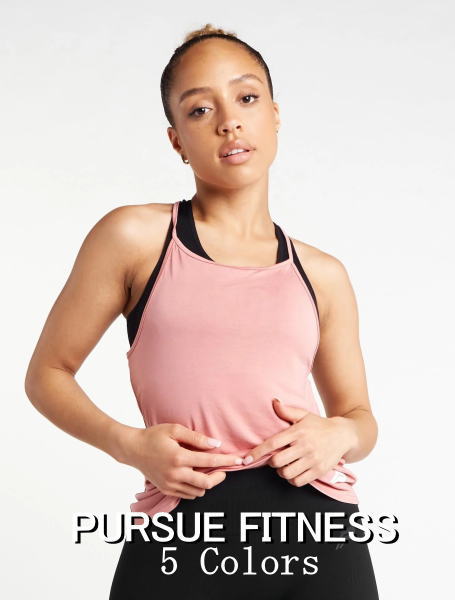 PURSUE FITNESS スポーツ タンクトップ レディース 大きいサイズ スポーツウェア タンクトップ レディース ジム 筋トレ タンク ヨガ スーパーソフト ライトウエイト ストラッピーバック タンクトップ ボディビル レディース フィジーク ウェア 【取寄】【トップス単品】