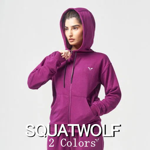 SQUAT WOLF スクワットウルフ パーカー レディース 大きいサイズ スポーツウェア パーカー レディース スポーツ トラックスーツ パーカー 筋トレ ジム ヨガ ストレッチ エッセンシャル ジップアップフーディ フィジーク レディース ボディビル 【取寄】【トップス単品】
