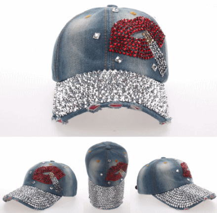 unknown vintage ラメ入り　キラキラ　キャップ キャップ レディース メンズ デニムキャップ 帽子キラキラ