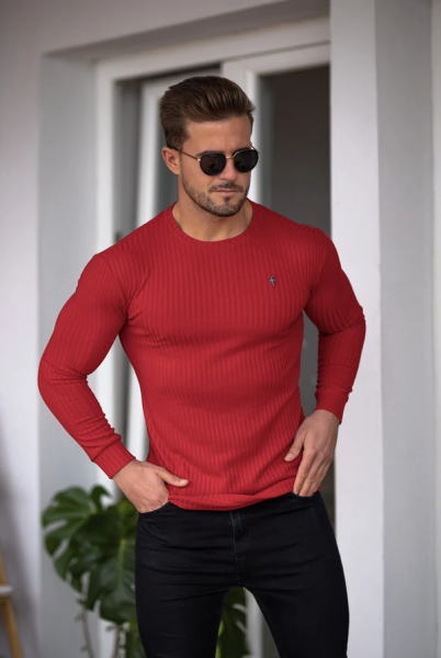 FATHER SONS ファーザーサン 【Fathersons】 ボディビルダー シャツ 大きいサイズ XL 2XL 3XL 4XL メンズTシャツ ストレッチフィット リブニットTシャツ 長袖 【ＵＫ発】【取寄せ】【送料無料】【トップス単品】