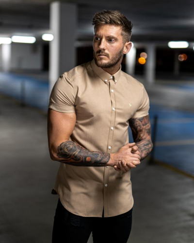 FATHER SONS ファーザーサン 【Fathersons】 ボディビルダー シャツ 大きいサイズ XL 2XL 3XL 4XL メンズシャツ ボタンダウン クラシックシャツ 半袖 【ＵＫ発】【取寄せ】【送料無料】【トップス単品】