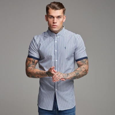 FATHER SONS ファーザーサン 【Fathersons】 ボディビルダー シャツ 大きいサイズ XL 2XL 3XL 4XL メンズシャツ ボタンダウン クラシックシャツ 半袖 【ＵＫ発】【取寄せ】【送料無料】【トップス単品】