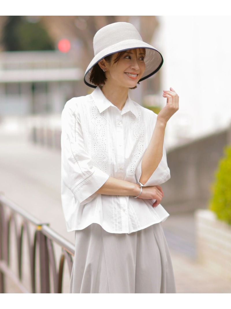 【SALE／50%OFF】【洗える】セルロースライト刺繍 シャツ ブラウス J.PRESS ジェイプレス トップス シャツ・ブラウス ピンク ホワイト【RBA_E】【送料無料】[ Fashion] 7,326円
