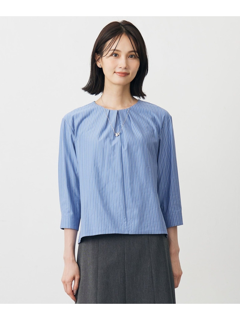 【SALE／40%OFF】ストライプジャージー バックペプラム カットソー J.PRESS ジェイプレス トップス カットソー・Tシャツ ベージュ【RBA_E】【送料無料】[ Fashion]