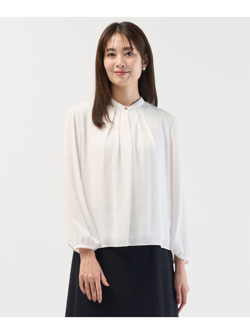 バックサテンジョーゼット カットソー J.PRESS LADIES L ジェイプレス トップス カットソー・Tシャツ ホワイト【送料無料】[ Fashion]