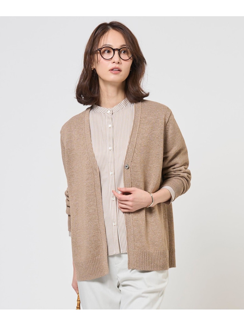 【冷房対策に】DRY COMFORT Vネック カーディガン J.PRESS ジェイプレス トップス カーディガン ベージュ【送料無料】[ Fashion]
