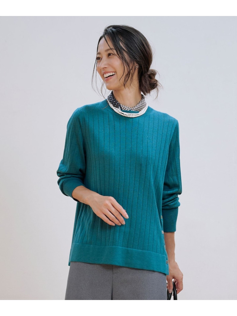 【SALE／40%OFF】WORETED WOOL BLEND クルーネック ニット J.PRESS ジェイプレス トップス ニット ネイビー オレンジ グレー【RBA_E】【送料無料】[ Fashion]｜J.PRESS
