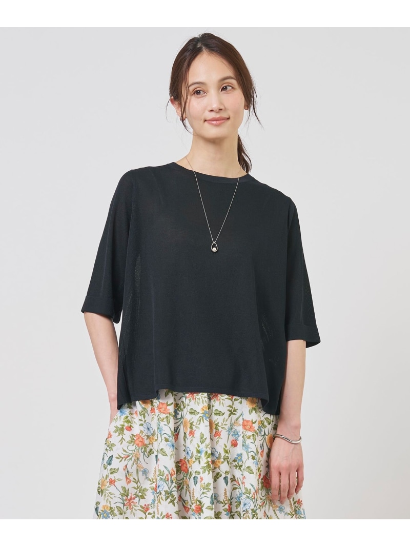 Vis/Pe スパーク バックプリーツ ニット J.PRESS ジェイプレス トップス ニット ネイビー ブルー ベージュ【送料無料】[ Fashion]