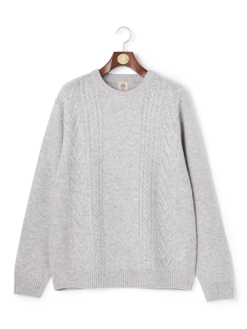 【SALE／20%OFF】【KING SIZE】【Cash Lamb's Wool】ケーブルクルーネック ニット_25年モデル J.PRESS ジェイプレス トップス ニット ブルー ベージュ パープル ネイビー【RBA_E】【送料無料】[ Fashion]