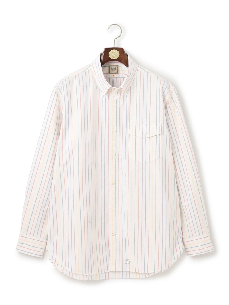 【SALE／30%OFF】【KING SIZE】コットンオックス マルチストライプ シャツ / ボタンダウン J.PRESS ジェイプレス トップス シャツ・ブラウス ブルー ホワイト【RBA_E】【送料無料】[ Fashion]｜J.PRESS