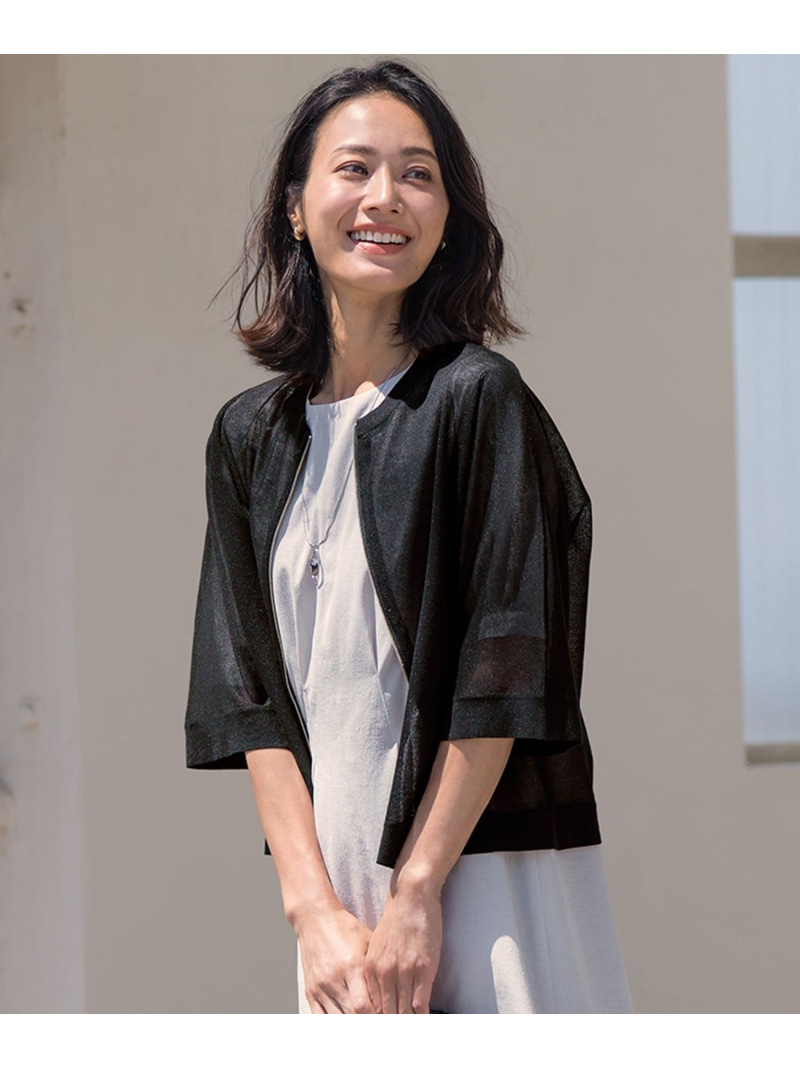SHEER LIGHT KNIT ブルゾン J.PRESS ジェイプレス ジャケット・アウター ブルゾン・ジャンパー グレー ブラック ネイビー ホワイト【送料無料】[ Fashion]｜J.PRESS