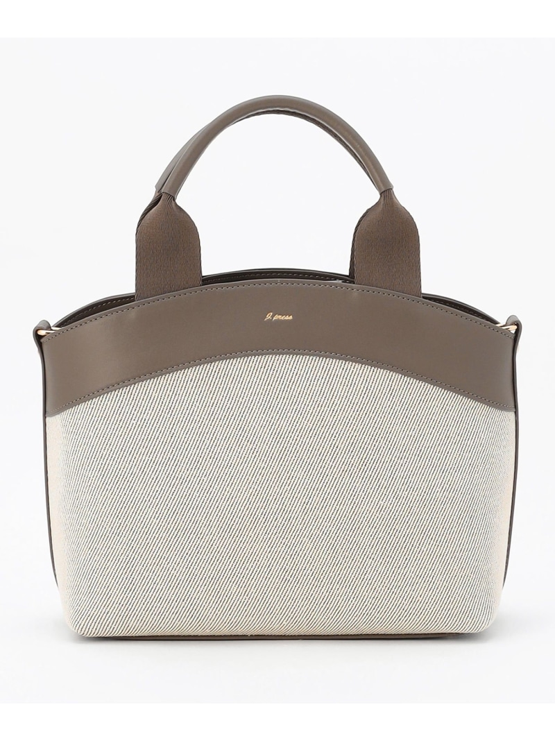 【2WAY】キャンバス トートショルダー J.PRESS ジェイプレス バッグ ショルダーバッグ ブラウン ブラック【送料無料】[ Fashion]｜J.PRESS