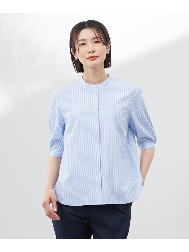 【新品】＊ジェイプレス＊　バンドカラー　トップス 楽天市場】【SALE／20%OFF】【洗える】ストライプ バンドカラー