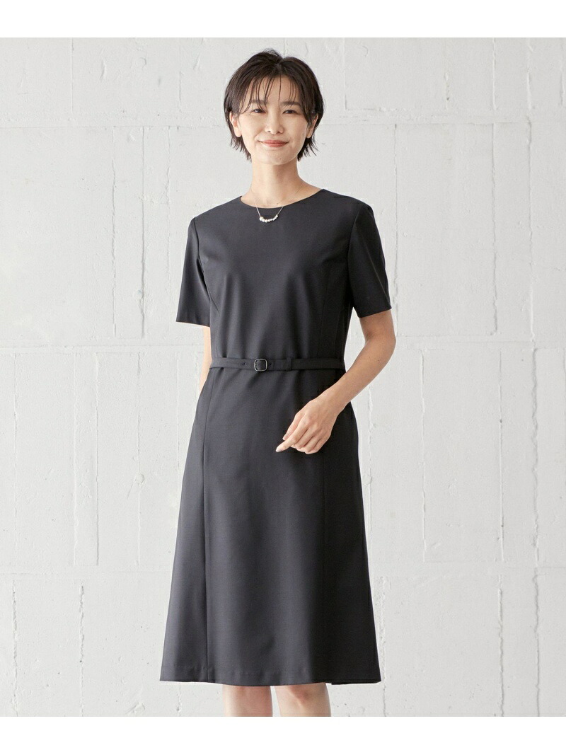 BAHARIYE SOLID フレアー ワンピース J.PRESS ジェイプレス ワンピース・ドレス シャツワンピース ブラック ネイビー【送料無料】[ Fashion]｜J.PRESS