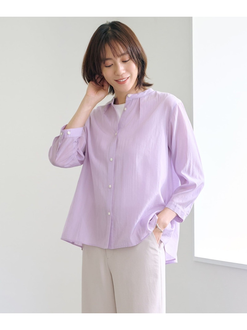 【SALE／40%OFF】【洗える・速乾・接触冷感】リライムライトローン バックフレア ブラウス J.PRESS ジェイプレス トップス シャツ・ブラウス ベージュ ブラウン パープル グレー【RBA_E】【送料無料】[ Fashion]