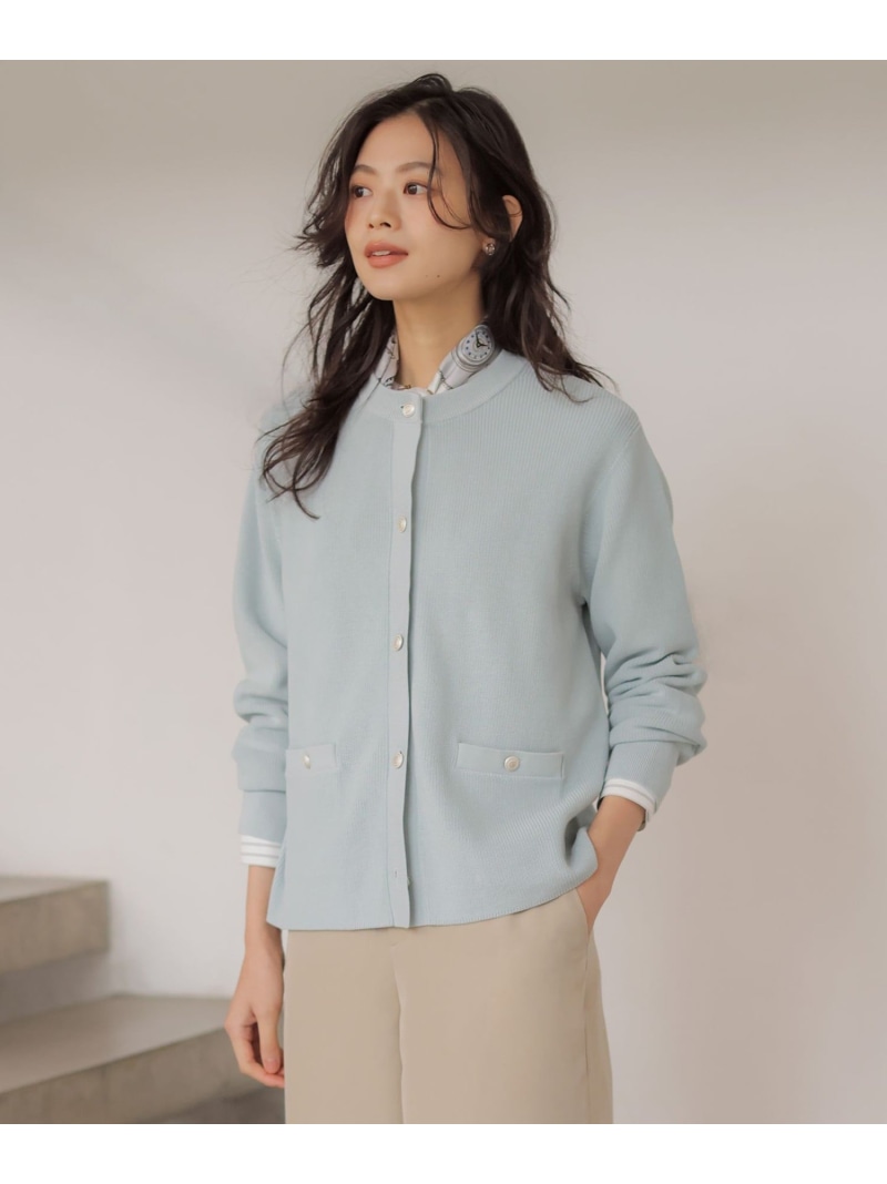 ORGANIC GASS COTTON クルーネック カーディガン J.PRESS ジェイプレス ジャケット・アウター その他のジャケット・アウター ネイビー ベージュ グリーン【送料無料】[ Fashion]