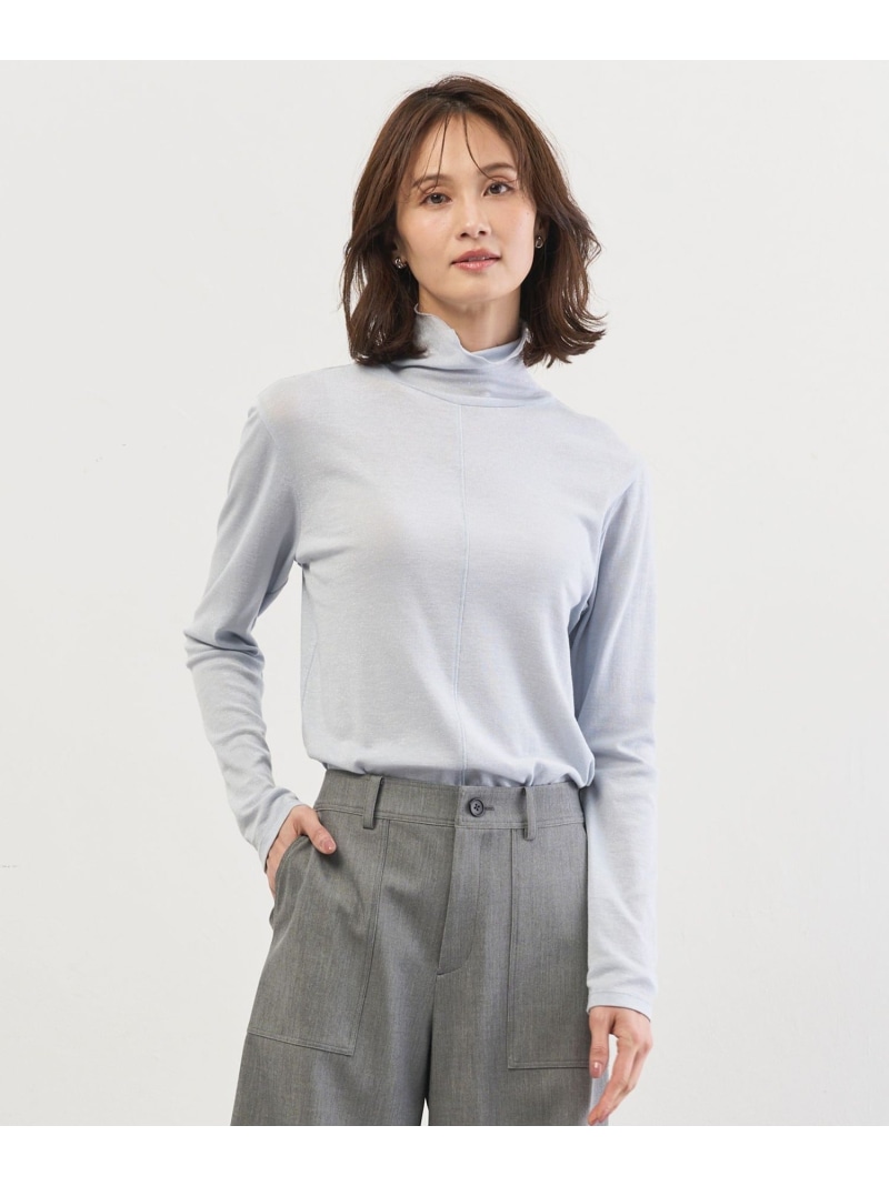タートルジャージー カットソー J.PRESS LADIES L ジェイプレス トップス カットソー・Tシャツ グレー ホワイト ブラック【送料無料】[ Fashion]
