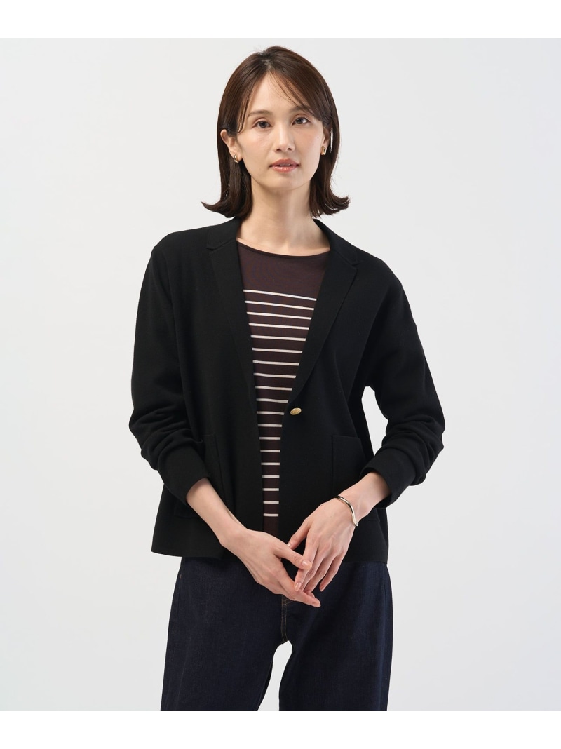 【SALE／40%OFF】VIGODA テーラード ニット ジャケット J.PRESS ジェイプレス トップス ニット ブラック グレー【RBA_E】【送料無料】[ Fashion]