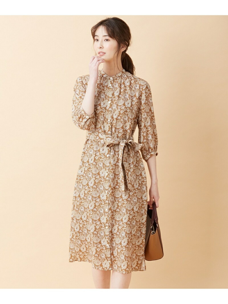 100 の保証 楽天市場 Rakuten Fashion 洗える Liberty Tiger Lily ワンピース J Press ジェイプレス ワンピース 半袖ワンピース ブラウン ネイビー 送料無料 J Press 最安 Advance Com Ec