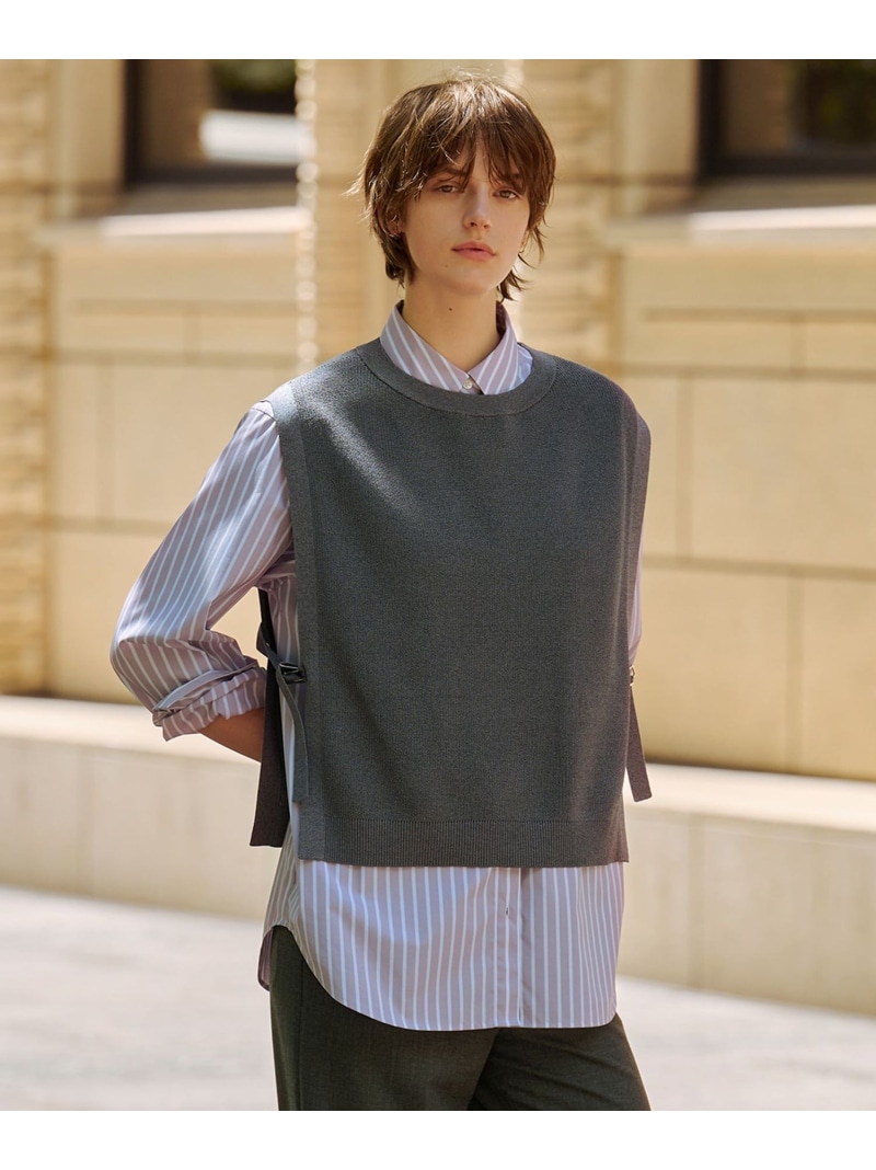 【SALE／40%OFF】ニット ベスト J.PRESS LADIES L ジェイプレス トップス ベスト・ジレ ベージュ ブラック【RBA_E】【送料無料】[ Fashion]｜J.PRESS