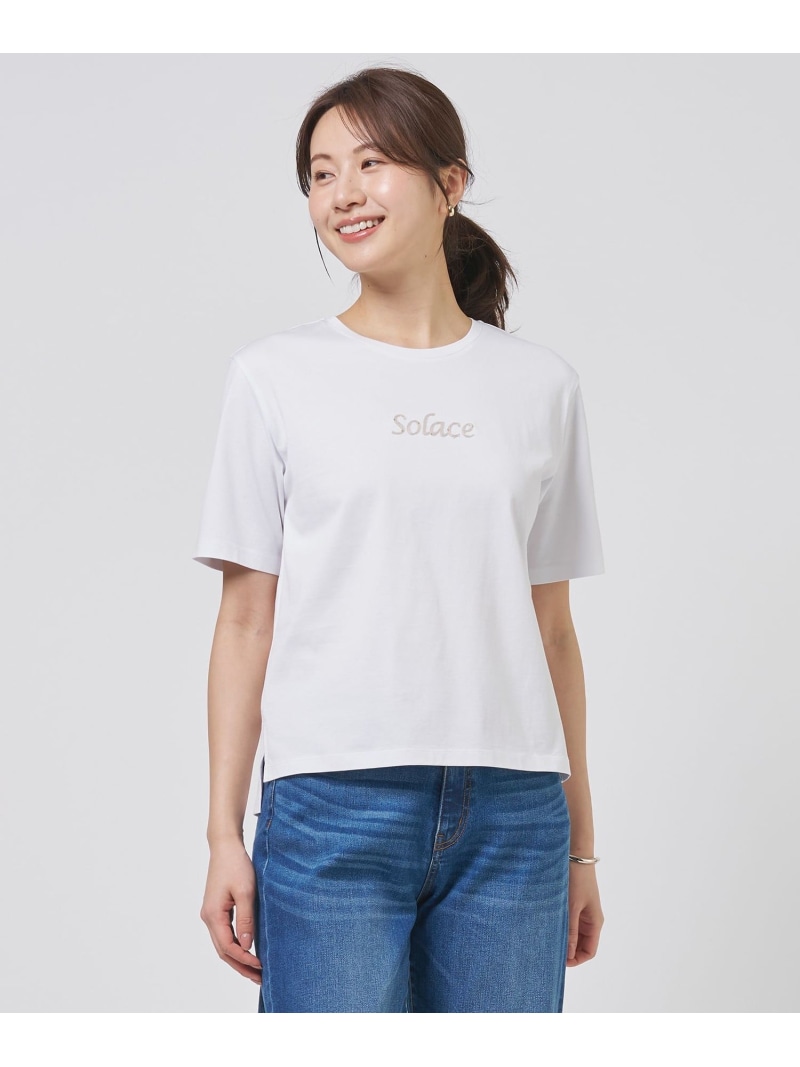 刺しゅうロゴタイプ プルオーバー J.PRESS LADIES L ジェイ押し付ける トップス カットソー・プルオーバー 青み 白いこと ベージュ 赤いこと【貨物輸送無料】[ Fashion]
