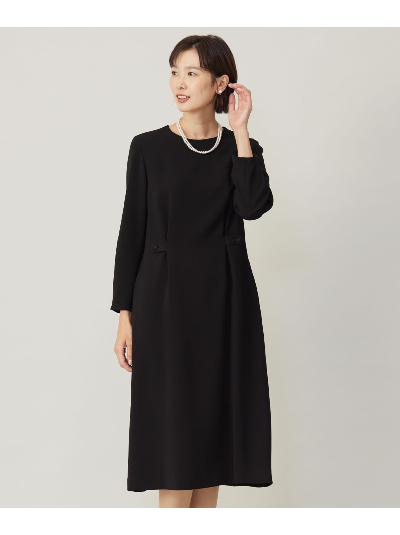 【セットアップ対応・洗える】セラテリーダブルクロス ワンピース J.PRESS ジェイプレス ワンピース・ドレス ワンピース グレー ネイビー ブラック【送料無料】[ Fashion]