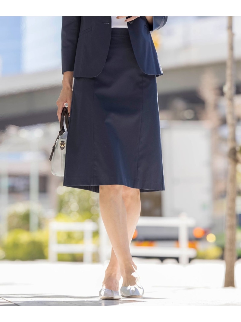 【セットアップ対応・洗える・撥水・防汚】コットンFITTYシャーク スカート J.PRESS ジェイプレス スカート ロング・マキシスカート ブラック ベージュ ネイビー グレー【送料無料】[ Fashion]｜J.PRESS