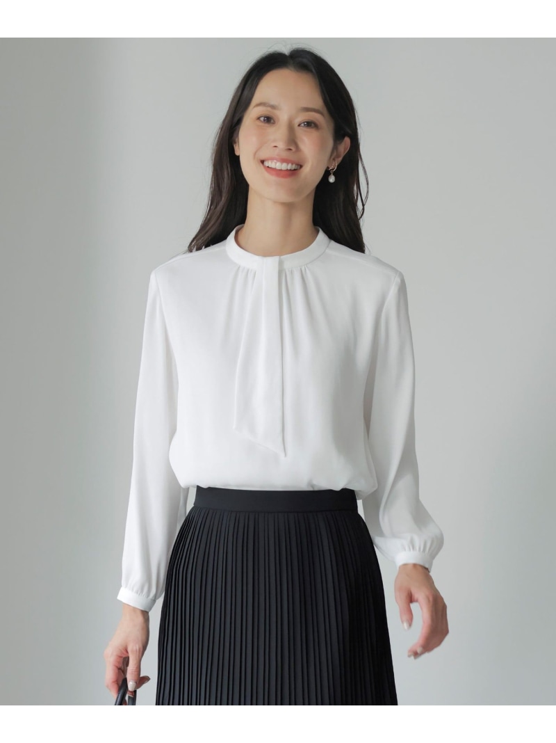 【SALE／50%OFF】ジョーゼット モックネック カットソー J.PRESS ジェイプレス トップス カットソー・Tシャツ グレー ホワイト【RBA_E】【送料無料】[ Fashion]
