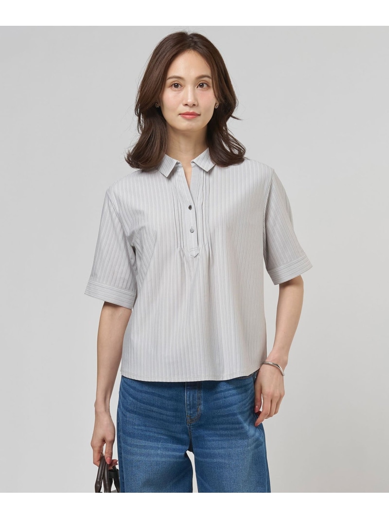 【SALE／20%OFF】ドライコットン ストライプ ポロ カットソー J.PRESS ジェイプレス トップス カットソー・Tシャツ ブルー【RBA_E】【送料無料】[ Fashion]｜J.PRESS