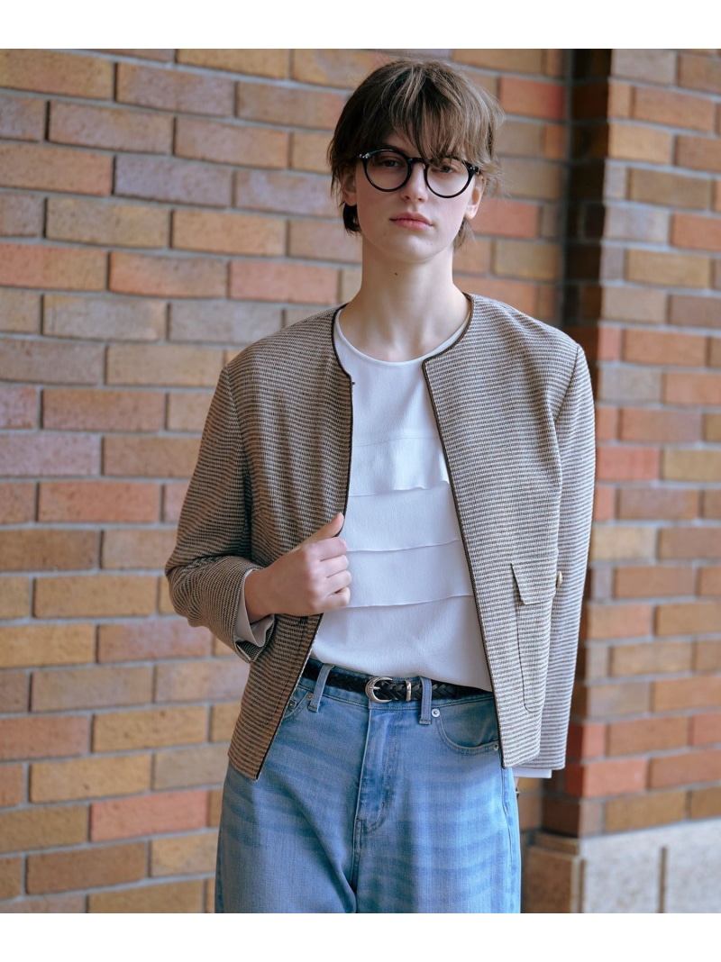 【SALE／50%OFF】【洗える】Calamera輪っかメッシュ 上衣 J.PRESS ジェイ押し付ける ジャケット・アウター 否色つや上衣 赤銅色【RBA_E】【貨物輸送無料】[ Fashion]